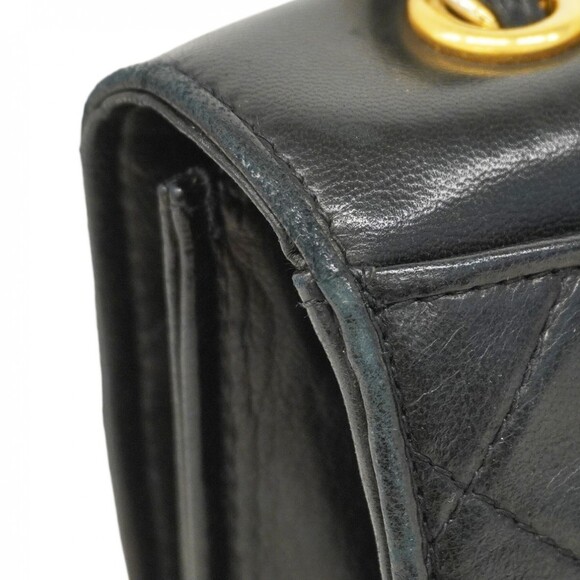 CHANEL Black Lambskin Leather Shoulder Bag
